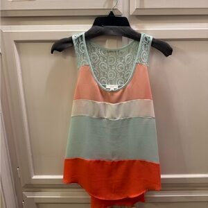 Colorful Sleeveless Lace Top